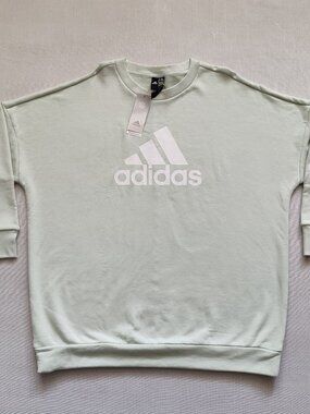 NWT adidas Women’s Future Icons Badge of Sport Sweatshirt Linen Green HK0499 XL